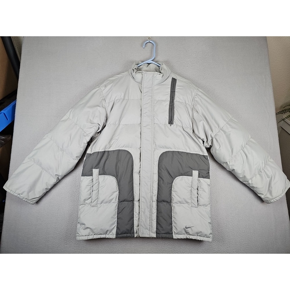 Vintage 2000s Nike Puffer Jacket Kid's Size XL Gray Goose Down Y2K Gray‎ Tag